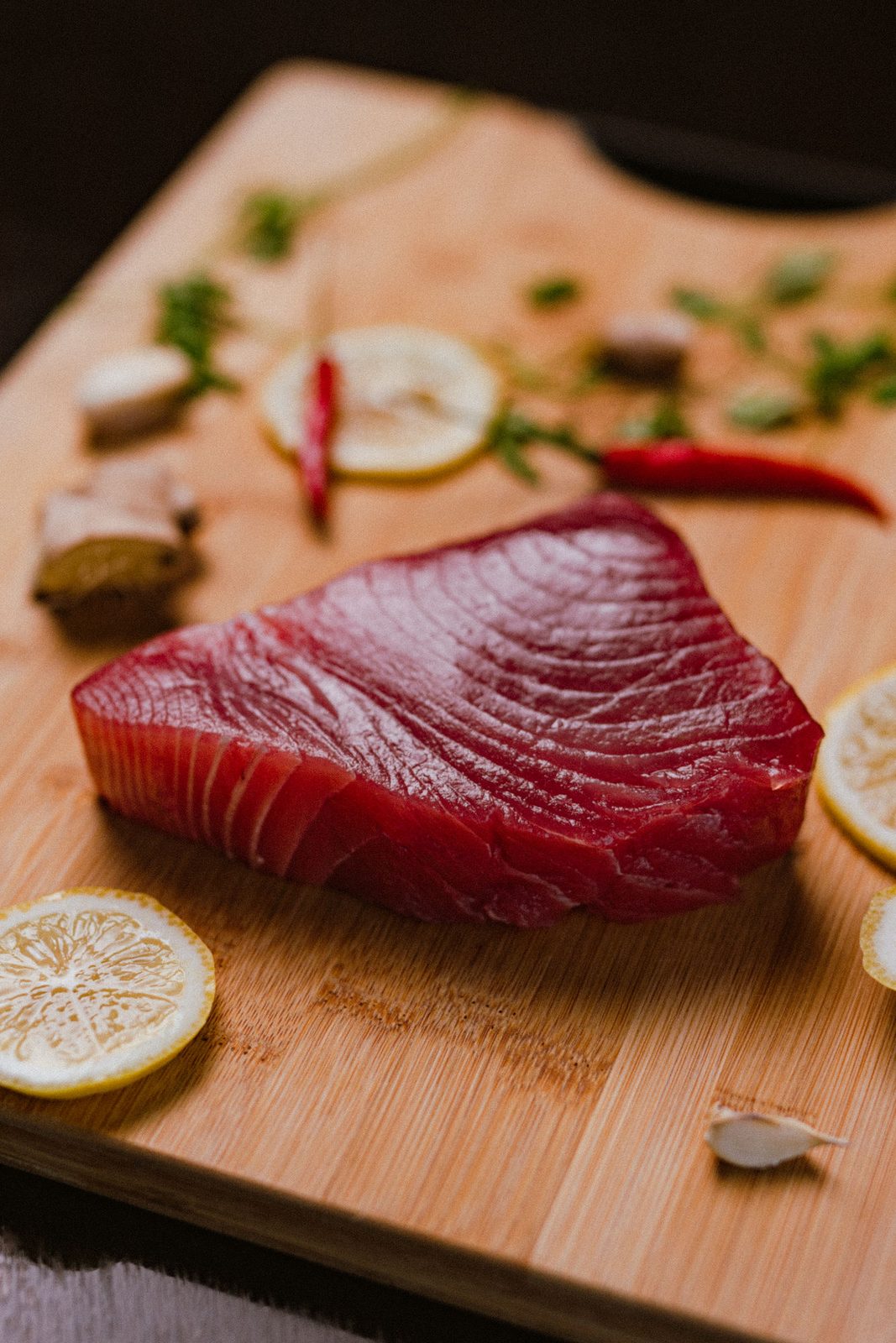 Fresh yellowfin tuna loin